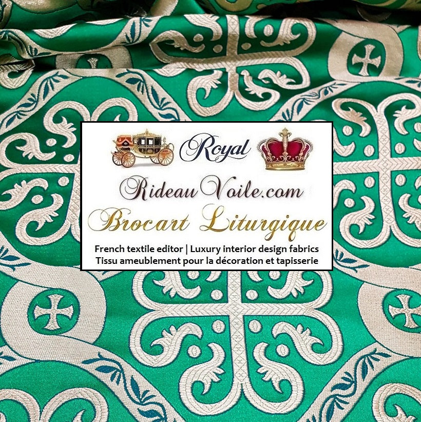 Tissu Brocard Crème Et Argent - Largeur 160 Cm, Vendu Au Mètre - Neuf, Thème Gothique/Halloween/Renaissance