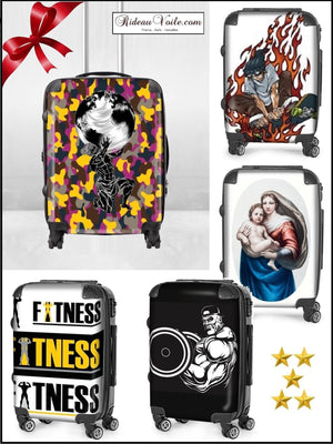 Valise taille moyenne à roulettes PERSONNALISABLE - Motif personnalisé - Design UNIQUE à personnaliser - Custom design your luggage
