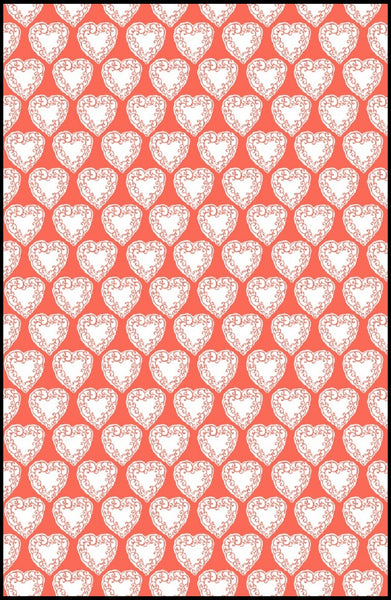 Tissus enfant ameublement mètre orange sur mesure rideau coussin couette motif cœur