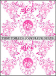 Toile de Jouy tissu rose ameublement style Empire Anges Fleur de Lys fushia
