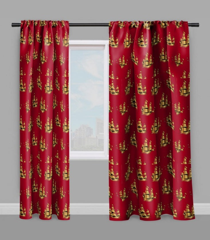 Lot De 2 Rideaux D'ameublement "Anjali" En Coton 135 X 240 Cm Atmosphera Rouge