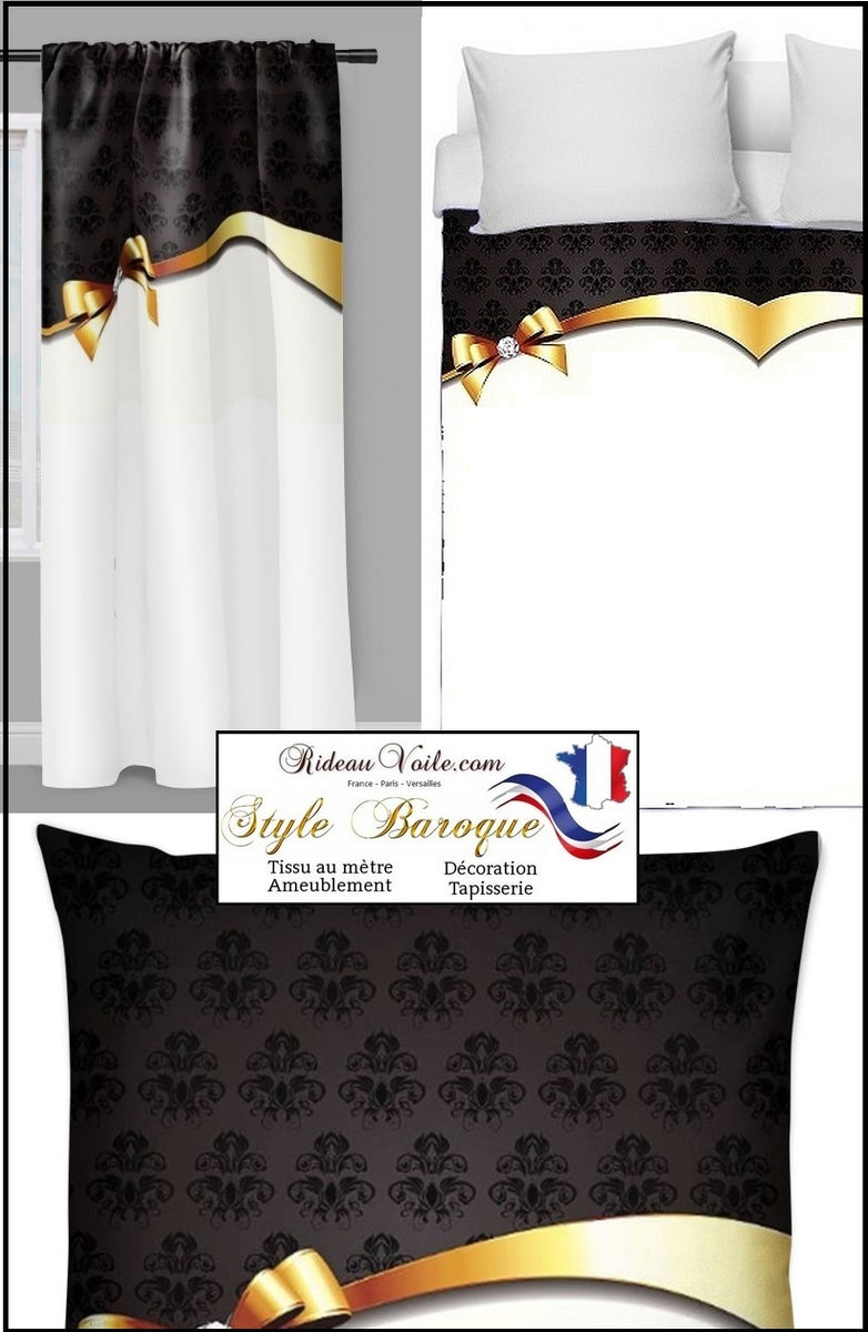 TISSUS AMALGAMATED Panneau de rideau simple occultant à doublure thermique  et œillets en polyester noir nacré Design Decor, 84 po