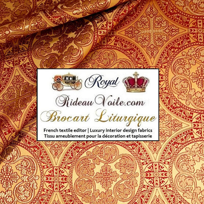 Accessoire d'église liturgique médiéval tissu d'éditeur RELIGIEUX ameublement artisanat broderie ornements au mètre Baroque Empire. Textile décoration et habillement architecture intérieur rideau, tapisserie. #tissuéglise #tissuliturgique #brocart #vêtementduclergé