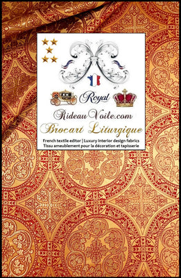 Accessoire d'église liturgique médiéval tissu d'éditeur RELIGIEUX ameublement artisanat broderie ornements au mètre Baroque Empire. Textile décoration et habillement architecture intérieur rideau, tapisserie. #tissuéglise #tissuliturgique #brocart #vêtementduclergé