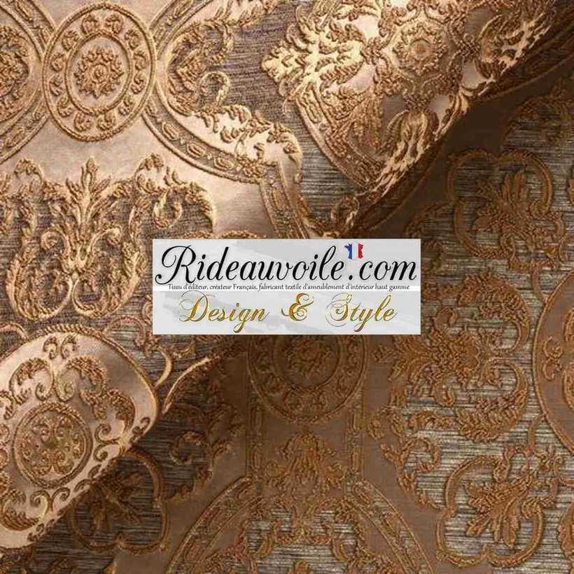 Damasco rose Tissu ameublement au mètre Jacquard rideau tapisserie siège