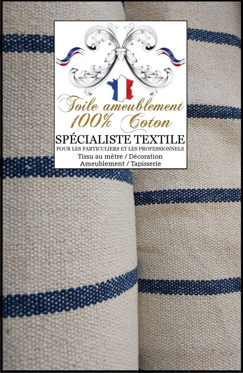 Tissu Vintage Rayures 100% Coton Pour Matelas, Chaise Ou Tapisserie - Largeur 137 Cm