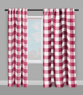 Carreaux vichy tissu ameublement au mètre motifs carrés rouge blanc rideau coussin couette tapisserie salon cuisine chambre 