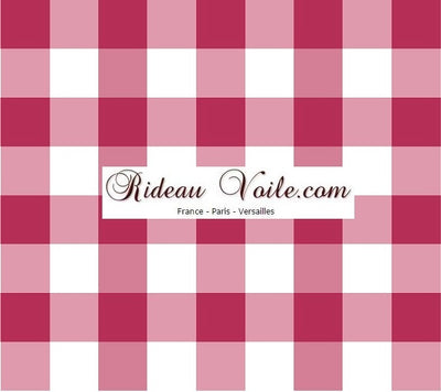 Carreaux vichy tissu ameublement au mètre motifs carrés rouge blanc rideau coussin couette tapisserie salon cuisine chambre 