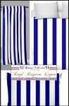Tissu motif rayés bleu rayures ligne blanc au mètre rideau couette voilage