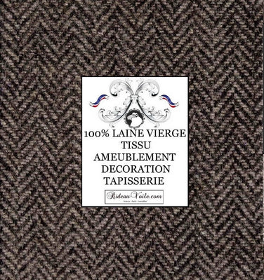 Tissu jacquard tweed ameublement Laine recyclée beige noir gris motif Chevron au mètre confection sur mesure Rideau, siège, canapé pour décoration d'intérieur architectural design wool herringbone decoration interior home editor upholstery fabrics.