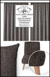 Tissu chalet montagne jacquard tweed ameublement Laine recyclée beige noir gris motif Chevron au mètre confection sur mesure Rideau, siège, canapé pour décoration d'intérieur architectural design wool herringbone