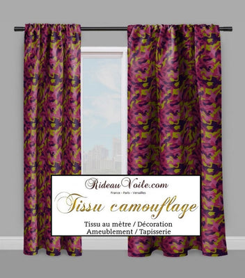 Tissus au mètre motif imprimé militaire camouflage rideau housse couette
