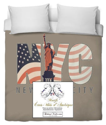 Motif rideau housse couette voilage design tissu USA voyage in New York City Fabrics pattern drapes duvet cover
