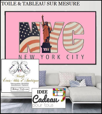 Tissu au mètre rideaux coussins nappes housse de couette imprimé "USA" tapisserie tableau fabrics meter pink rose NYC drapeau américain