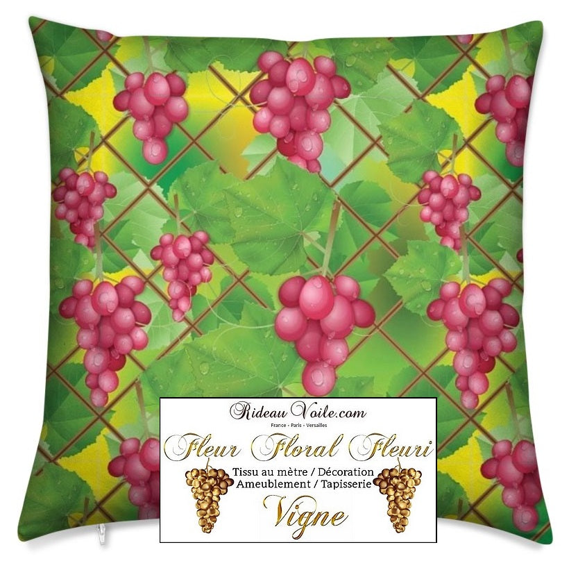 Coupon De Tissu Imprimé Feuilles De Vigne - 150x65 Cm - Coton - Occasion