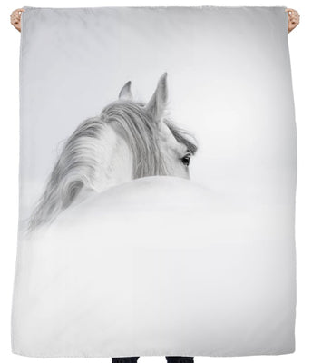 Motif imprimé dos cheval blanc tissu ameublement mètre rideau couette coussin