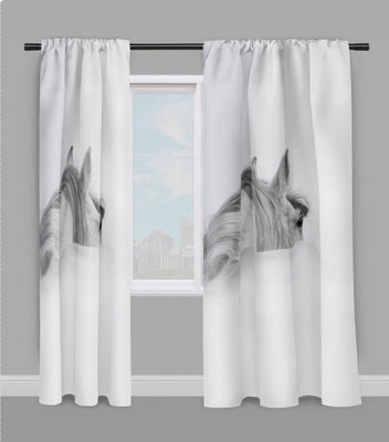 Motif imprimé dos cheval blanc tissu ameublement mètre rideau couette coussin
