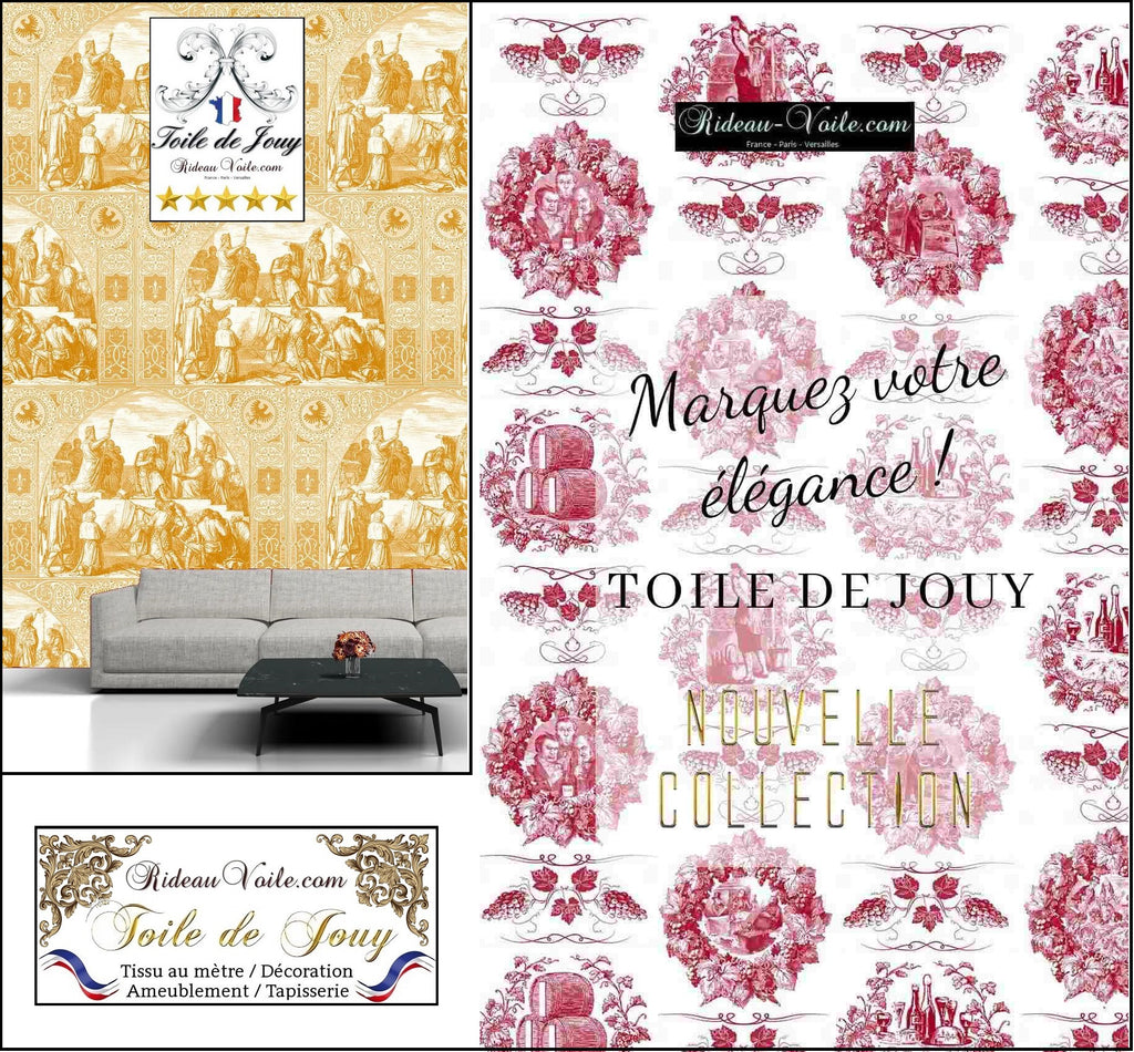 Toile de Jouy  tissu ameublement mètre Paris Versailles Monaco - French editor luxury