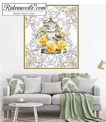 Tableau Affiche Poster Toile Nature & Découverte Cage Oiseaux décoration murale