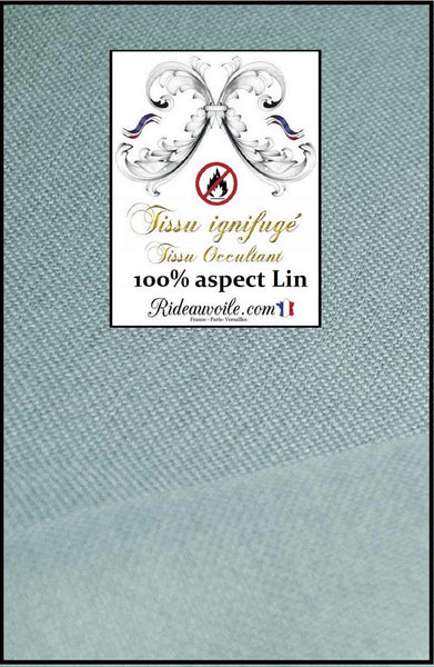 Tissu ignifuge d'ameublement pour la décoration d'intérieur, il est 100% occultant, d'un aspect texturé lin uni en largeur 150cm.