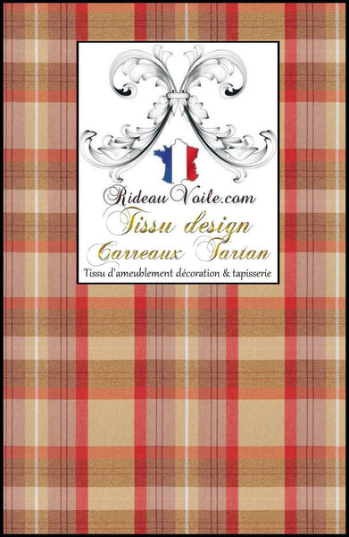 Tissu style tissé Tartan effet Laine ameublement architecte rénovation travaux intérieur