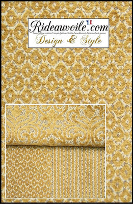 Jacquard Velours chenille jaune or mètre rideau tissu ameublement confection tapissier
