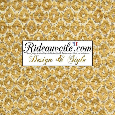 Jacquard Velours chenille jaune or tissu ameublement Intérieur Architecte sur mesure
