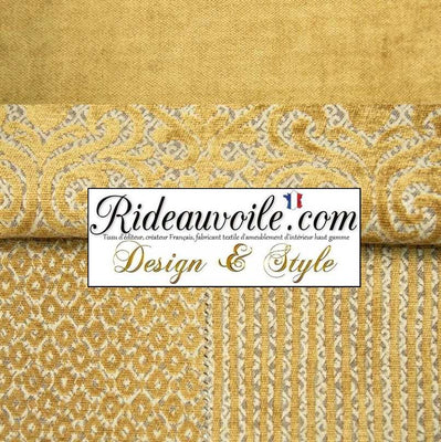 Rideau Velours chenille jaune or mètre rideau tissu ameublement confection tapissier