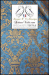 Tissu ameublement Médiéval Brocart Damasco vintage Baroque Liturgique Bleu Or