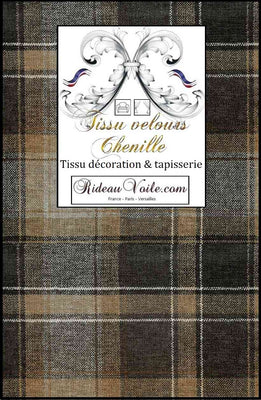 Tissu Velours carreaux Tartan effet Laine Chalet Architecte rénovation Décoration intérieur