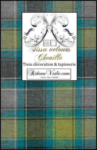 Tissu velours carreaux Tartan effet Laine ameublement mètre rideau coussin tapisserie