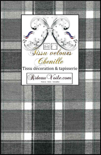 Tissu velours carreaux Tartan effet Laine ameublement mètre rideau tapisserie canapé