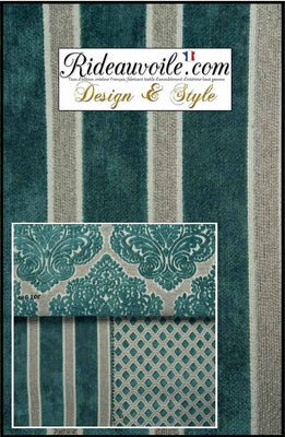 Tissu d'éditeur tissé ameublement Jacquard velours chenille vert bleu pétrole
