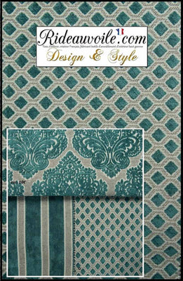 Agence Rénovation Architecte d'intérieur Jacquard velours chenille vert bleu pétrole