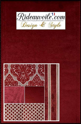 Artisan Tapissier Ameublement décoration Jacquard Velours chenille rouge
