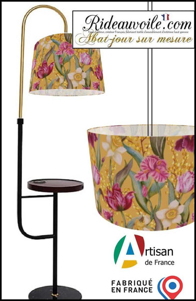 Abat-jour textile design imprimé floral luminaire lampadaire d'intérieur sur mesure