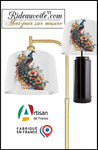 Confection luminaire abat-jour sur mesure tissu imprimé feuilles Fleurs oiseaux paons