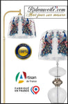 Abat-jour d'intérieur qualité sur mesure tissu ameublement motif Fleurs oiseaux paons
