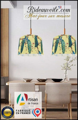 Agencement d'abat-jours tissu imprimé Création luminaires design et haut de gamme