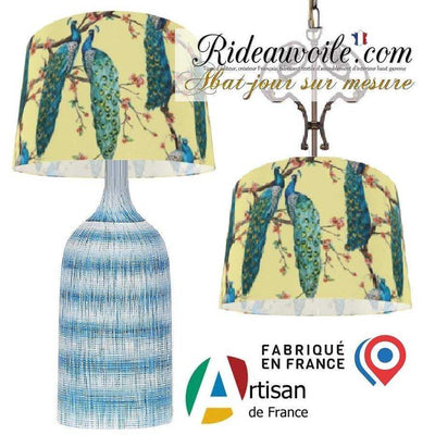 Agencement d'abat-jours tissu imprimé Création luminaires design et haut de gamme