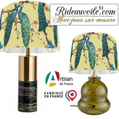 Agencement d'abat-jours tissu imprimé Création luminaires design et haut de gamme