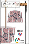 Acheter Abat-jour d'intérieur sur mesure tissu motif oiseaux style dessin rose vintage