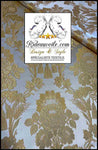 Tissu ameublement Brocart Damasco Architect interior Baroque Blanc dorure Or