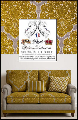 Tissu Jacquard velours chenille ornement baroque Architecte designer d'intérieur au mètre Tapisserie