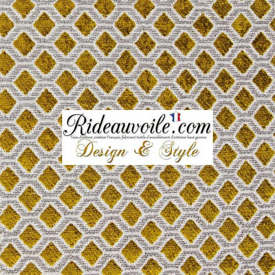 Architecte design d'intérieur travaux rénovation Tissu Jacquard velours ocre Tapisserie