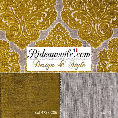 Architecte designer d'intérieur travaux rénovation Tissu Jacquard ore vert velours Tapisserie