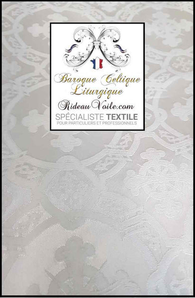 Tissu ameublement blanc Médiéval Liturgique Brocart léger mètre rideau sur mesure