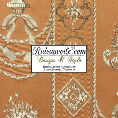 Boutique Déco rénov'  tissu architecte d'intérieur Jacquard Or Empire Rococo Baroque