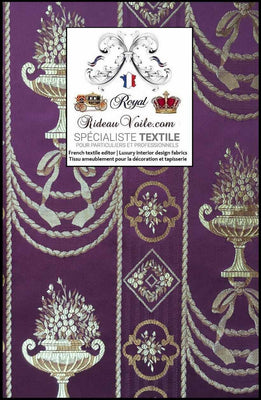 Tissu ameublement style Rococo intérieur contemporain Jacquard violet Or Empire