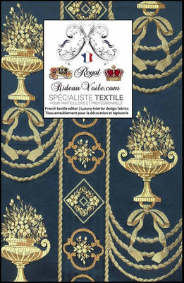 Tissu ameublement bleu Or agencement mobilier décoration design Rococo Empire